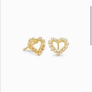 Ari Heart Gold Stud Earring in Crystal